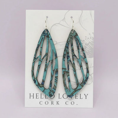 Olive & Teal Floral Moth Wing Earrings | Hello Lovely | boogie + birdie