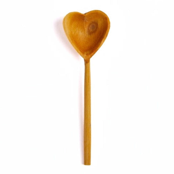 Olive Wood Hand-Carved Heart Spoon | Justea | boogie + birdie