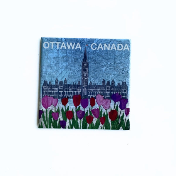 Parliament Ottawa Map Mixed Tulips Magnet | Alan Dhingra | boogie + birdie