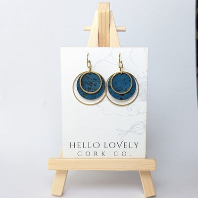 Deep Teal Brass Circles Earrings | Hello Lovely | boogie + birdie