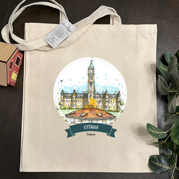 Parliament Hill With Centennial Flame Tote Bag | Downtown Sketcher | boogie + birdie