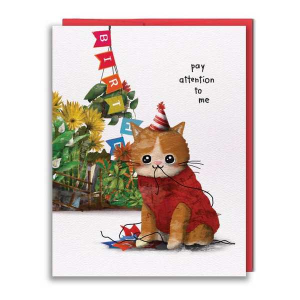 Pay Attention to Me Cat Friendship Card (HB039) | studio vcky | boogie + birdie