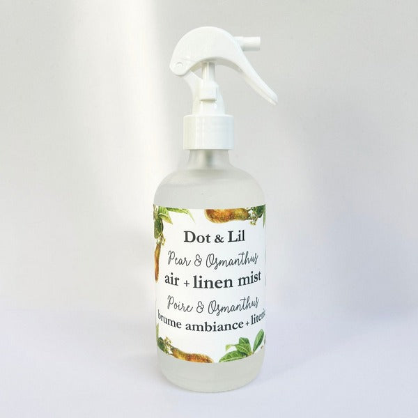 Pear & Osmanthus Linen Spray | Dot & Lil | boogie + birdie