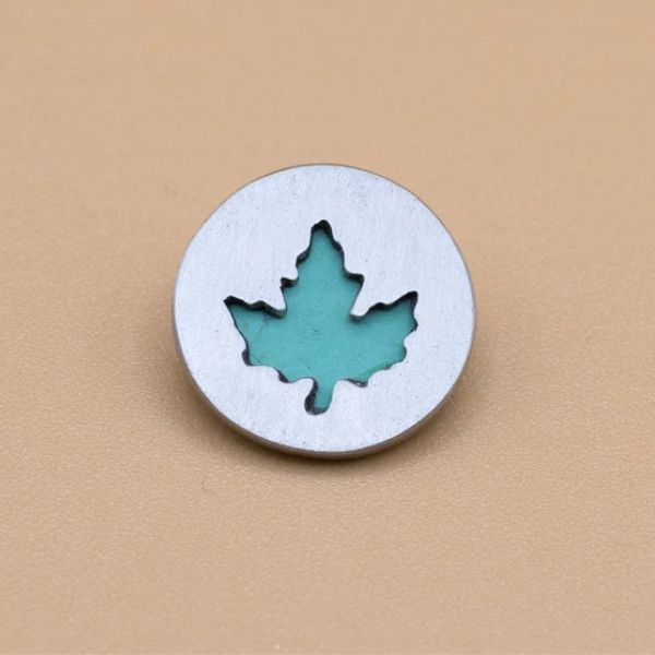 Copper Maple Leaf Silhouette Pewter Pin