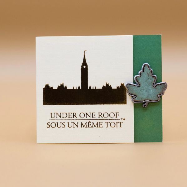 Pewter and Copper Maple Leaf Brooch