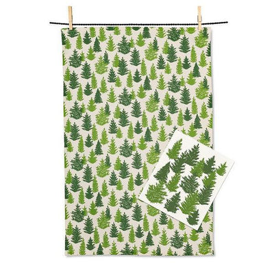 Pine Trees Dishcloth + Tea Towel Set | Kitchen | boogie + birdie