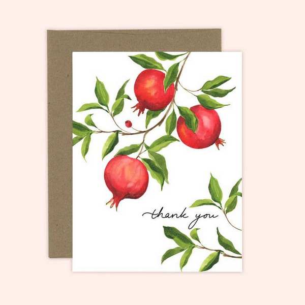 Pomegranate Thank You Card | Almeida Illustrations | boogie + birdie