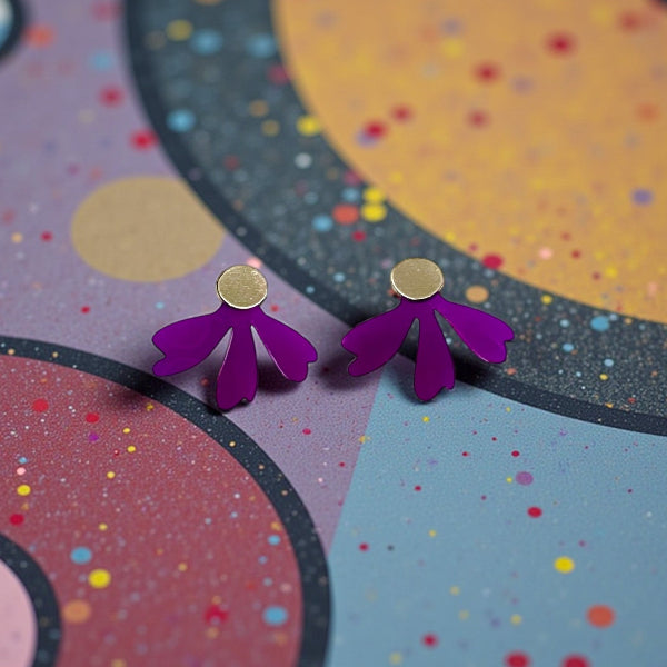 Purple Daisy Stud Earrings | Ketoora | boogie + birdie


