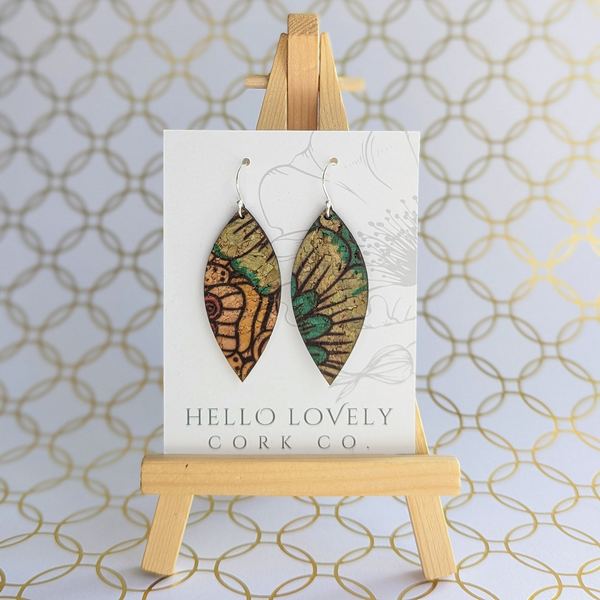 Red, Yellow, Blue Dahlia Small Leaf Earrings | Hello Lovely | boogie + birdie