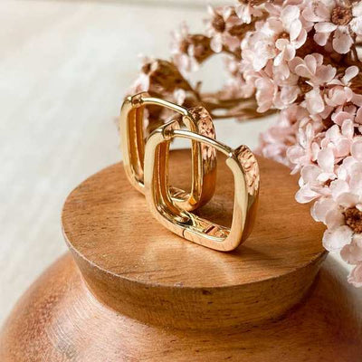 Gold Reese Hoops (REE-GOL-25) | Agaveh Girl | boogie + birdie