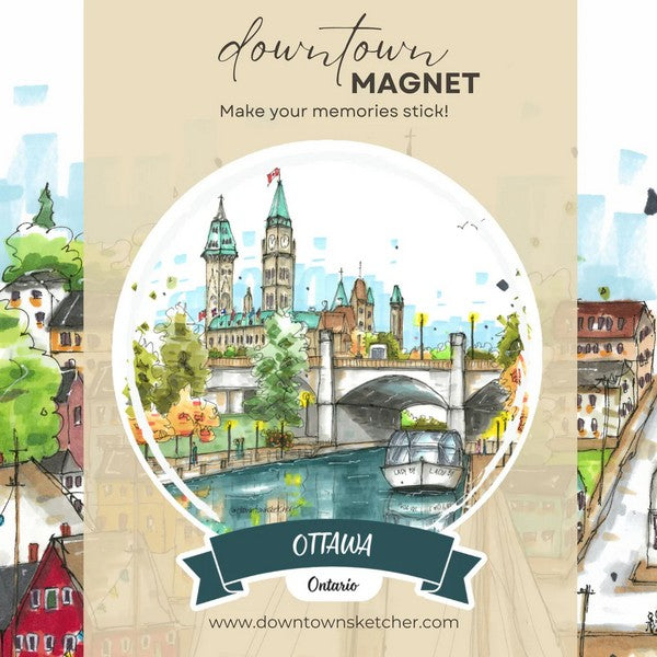 Rideau Canal and the Parliament Building Magnet | Downtown Sketcher | boogie + birdie