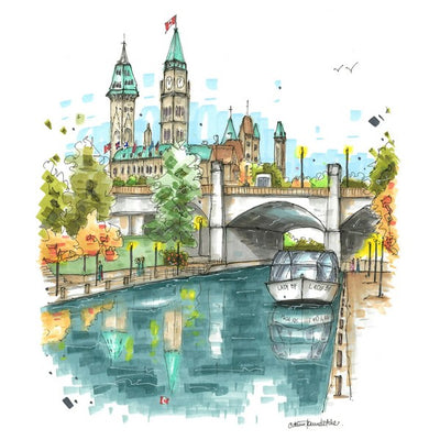 Rideau Canal And The Parliament Building Tote Bag | Downtown Sketcher | boogie + birdie
