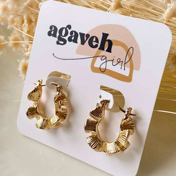 Gold Ruffle Hoops | Agaveh Girl | boogie + birdie
