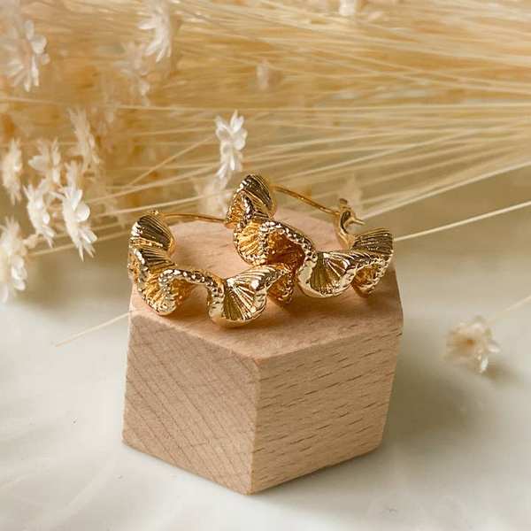 Gold Ruffle Hoops | Agaveh Girl | boogie + birdie