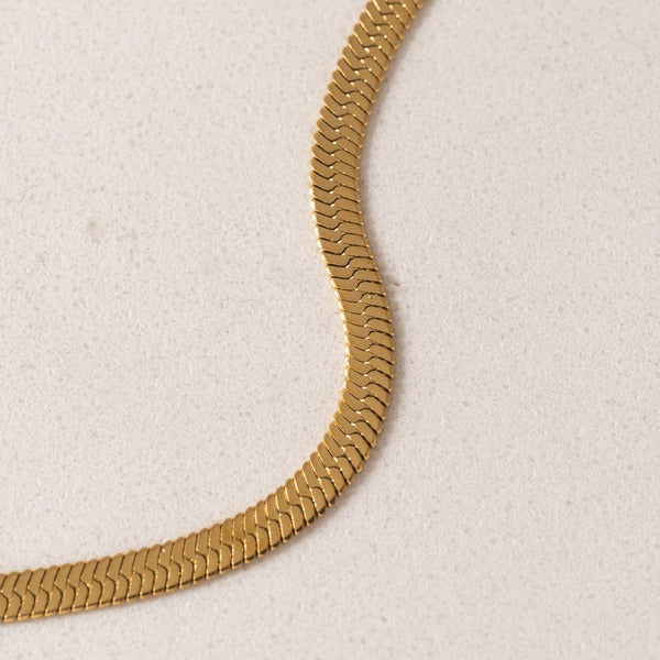 Gold Sasha Herringbone Waterproof Necklace | Lover’s Tempo | boogie + birdie