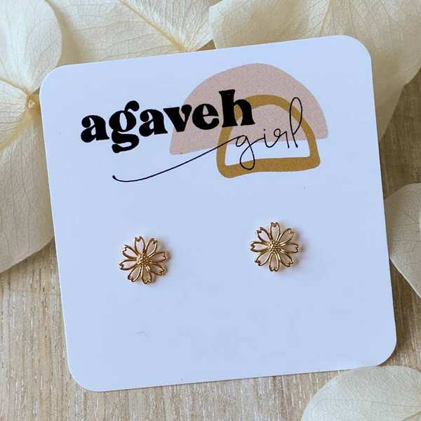 Gold Scarlet Stud Earrings (SCA-STU-20) | Agaveh Girl | boogie + birdie