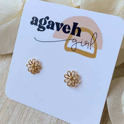 Gold Scarlet Stud Earrings (SCA-STU-20) | Agaveh Girl | boogie + birdie