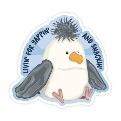 Yappin' and Snackin' Seagull Vinyl Sticker | Simple Whimsy | boogie + birdie