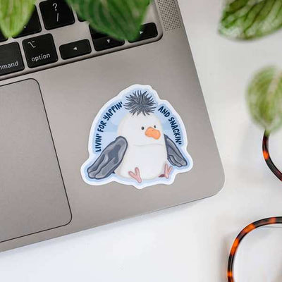 Yappin' and Snackin' Seagull Vinyl Sticker | Simple Whimsy | boogie + birdie