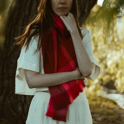 Sangria Plaid Seamless Scarf (AS77) | Pokoloko | boogie + birdie