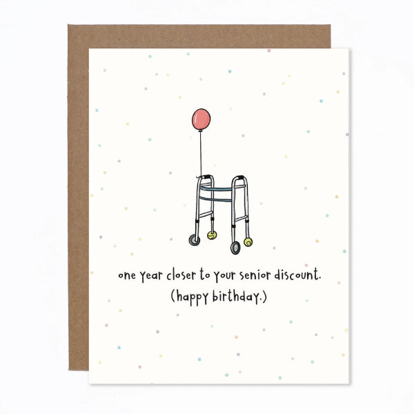 Senior Discount Birthday Card | carolyndraws | boogie + birdie