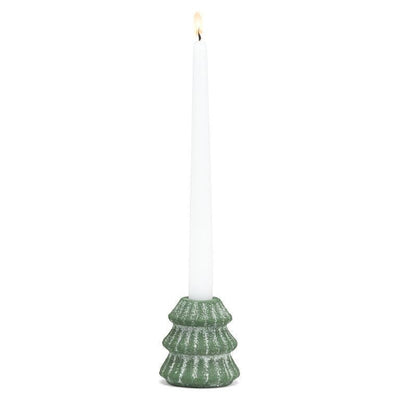 Snowy Evergreen Tree Taper Candle Holder | Holiday | boogie + birdie