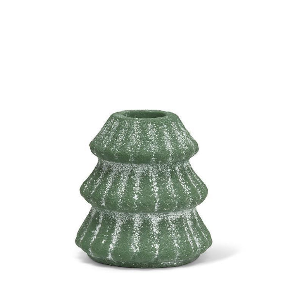 Snowy Evergreen Tree Taper Candle Holder | Holiday | boogie + birdie