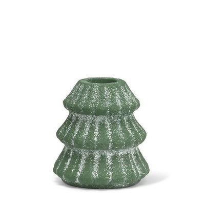 Snowy Evergreen Tree Taper Candle Holder | Holiday | boogie + birdie