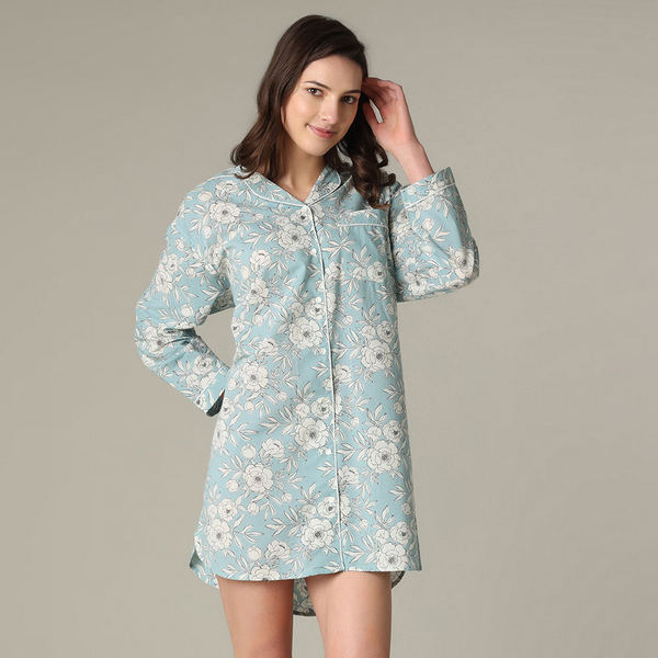 Soleil Cotton Nightshirt (N269N) | Mahogany | boogie + birdie