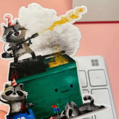 Dumpster Fire Vinyl Sticker (SVSTK-002) | studio vcky | boogie + birdie