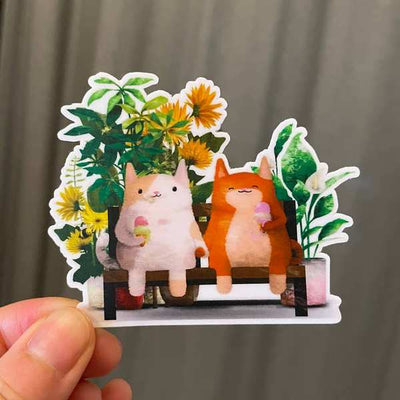 Holding Paws Vinyl Sticker (SVSTK-010) | studio vcky | boogie + birdie