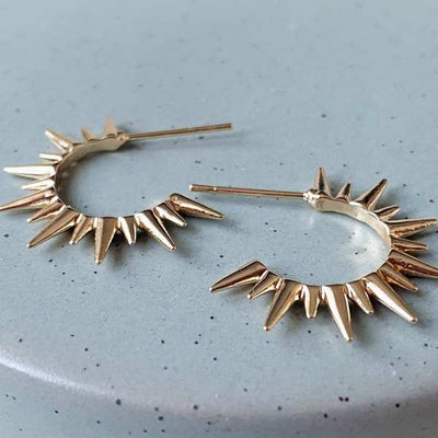 Gold Sun Burst Hoops (SUN-GOI-25) | Agaveh Girl | boogie + birdie