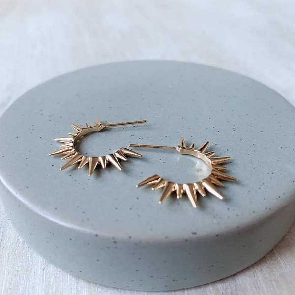 Gold Sun Burst Hoops (SUN-GOI-25) | Agaveh Girl | boogie + birdie