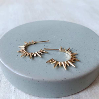 Gold Sun Burst Hoops (SUN-GOI-25) | Agaveh Girl | boogie + birdie
