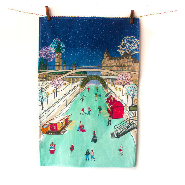 Rideau Canal Skating Tea Towel | Creationz by Catherine | boogie + birdie