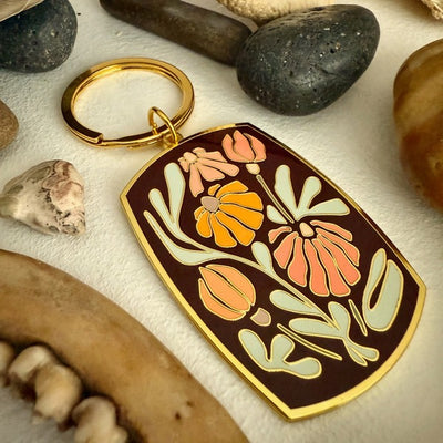 Thalia Floral Enamel Keychain (KC25THALIA) | Pika & Bear | boogie + birdie