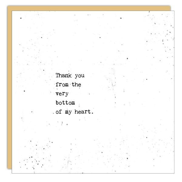 Bottom of My Heart Thank You Card (SLG1044) | Cedar Mountain | boogie + birdie