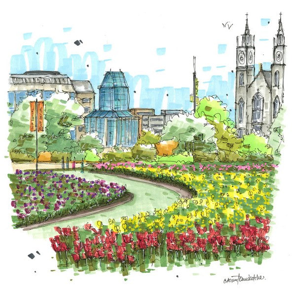 Ottawa Tulip Festival Tote Bag | Downtown Sketcher | boogie + birdie