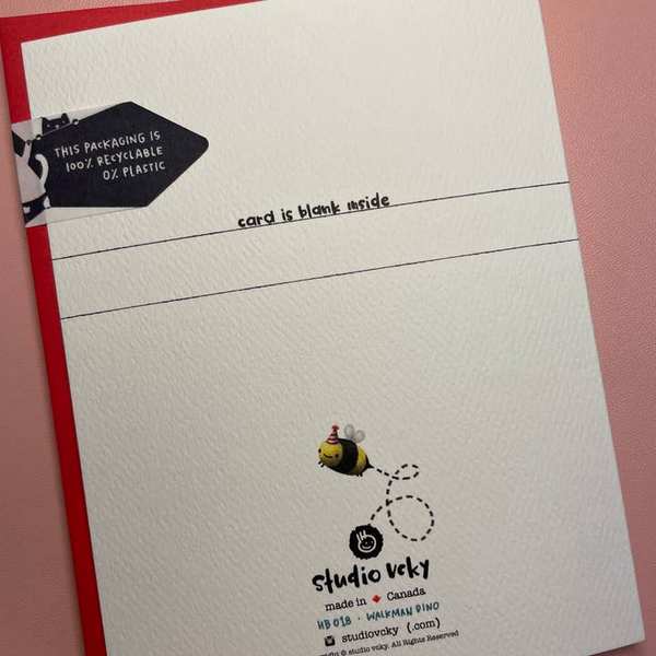 Walkman Dinsoaur Birthday Card (HB018) | studio vcky | boogie + birdie