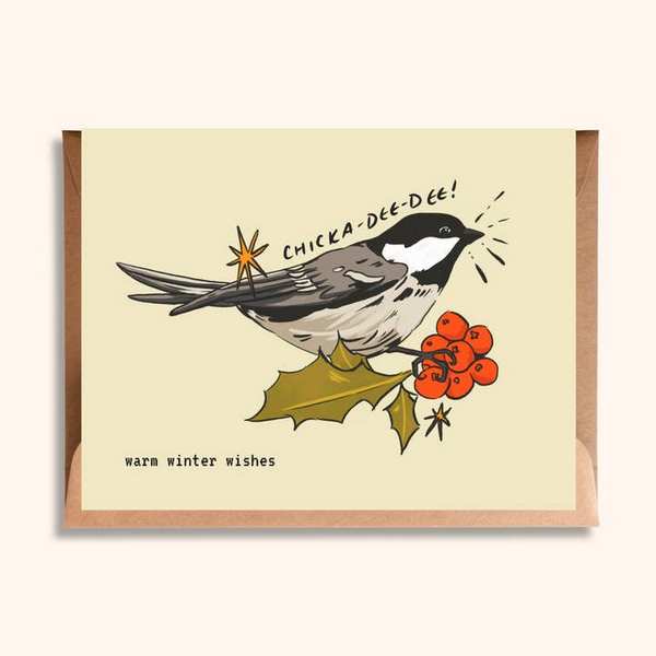 Chickadee Christmas Card | Brush + Bird Paper Co. | boogie + birdie