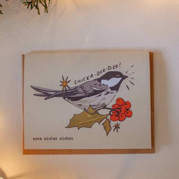 Chickadee Christmas Card | Brush + Bird Paper Co. | boogie + birdie