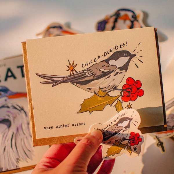 Chickadee Christmas Card | Brush + Bird Paper Co. | boogie + birdie