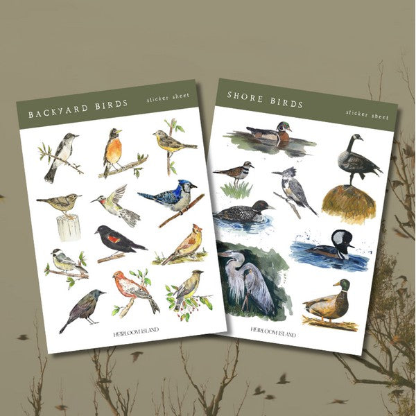Backyard Birds Sticker Sheet | Heirloom Island | boogie + birdie