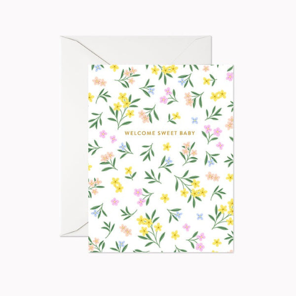 Welcome Sweet Baby Card (BB011) | Linden Paper | boogie + birdie