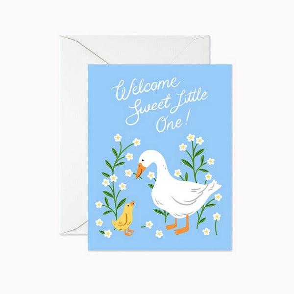Welcome Sweet Little One Baby Card (BB012) | Linden Paper | boogie + birdie