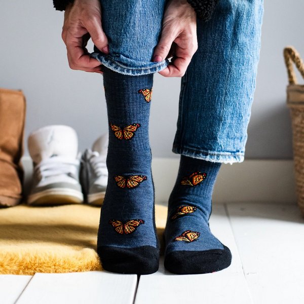 Women's Butterfly Merino Wool Socks | Friday Sock Co. | boogie + birdie