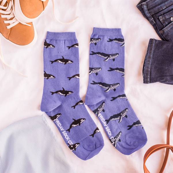 Women's Humpback Whale & Orca Socks | Friday Sock Co. | boogie + birdie