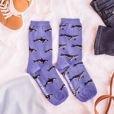 Women's Humpback Whale & Orca Socks | Friday Sock Co. | boogie + birdie