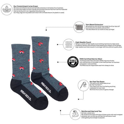 Women's Ladybug Merino Wool Socks | Friday Sock Co. | boogie + birdie