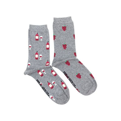 Women's Red Wine & Grapes Socks | Friday Sock Co. | boogie + birdie